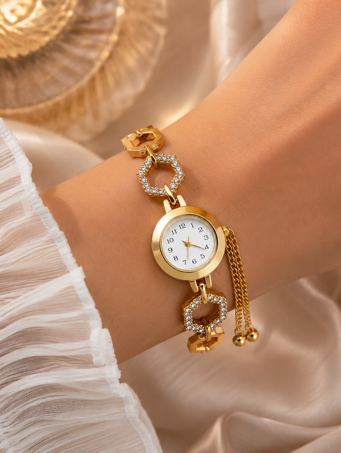 Golden Wrist Watch Bracelet - Image 2